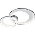 LED Ceiling Light - Trion Granity - 36W - Warm White 3000K - Dimmable - Oval - Matte Chrome - Aluminum