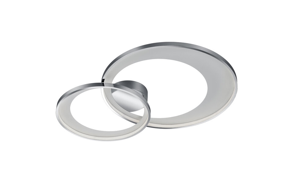 HLW LED LED Plafondlamp - Trion Granity - 36W - Warm Wit 3000K - Dimbaar - Ovaal - Mat Chroom - Aluminium