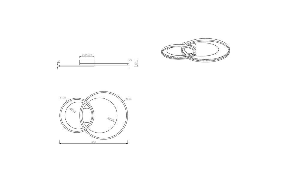 HLW LED LED Plafondlamp - Trion Granity - 36W - Warm Wit 3000K - Dimbaar - Ovaal - Mat Chroom - Aluminium