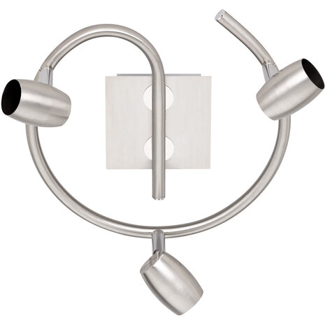 LED Plafondspot - Trion Micko - GU10 Fitting - 3-lichts - Rond - Mat Nikkel - Aluminium LED Plafondspot - Trion Micko - GU10 Fitting - 3-lichts - Rond - Mat Nikkel - Aluminium