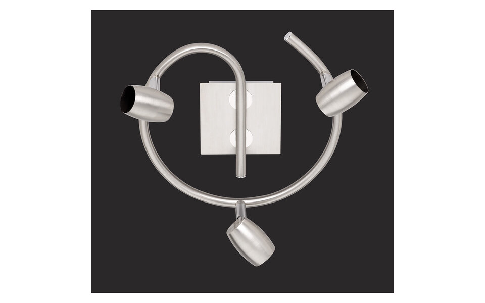 HLW LED LED Plafondspot - Trion Micko - GU10 Fitting - 3-lichts - Rond - Mat Nikkel - Aluminium