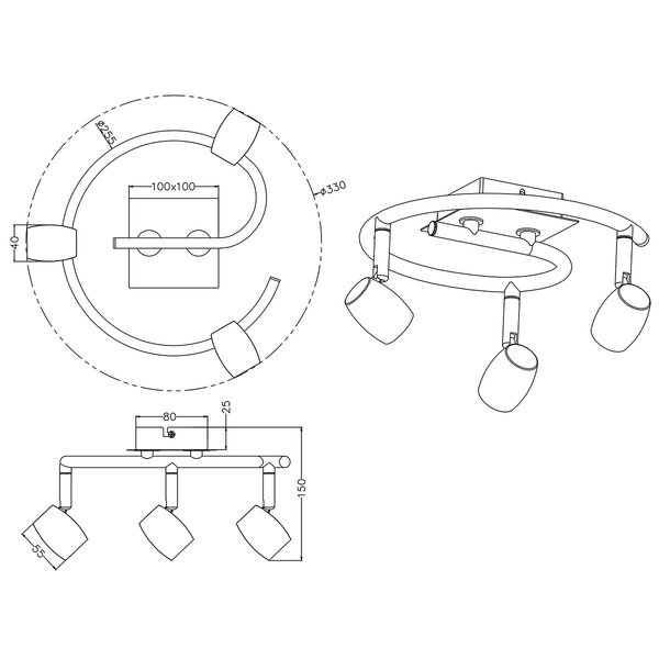 HLW LED LED Plafondspot - Trion Micko - GU10 Fitting - 3-lichts - Rond - Mat Nikkel - Aluminium HLW LED LED Plafondspot - Trion Micko - GU10 Fitting - 3-lichts - Rond - Mat Nikkel - Aluminium