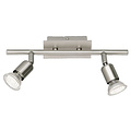 LED Ceiling Spotlight - Trion Nimo - GU10 Fitting - 6W - Warm White 3000K - 2-light - Rectangular - Matte Nickel - Aluminum