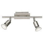 HLW LED LED Ceiling Spotlight - Trion Nimo - GU10 Fitting - 6W - Warm White 3000K - 2-light - Rectangular - Matte Nickel - Aluminum