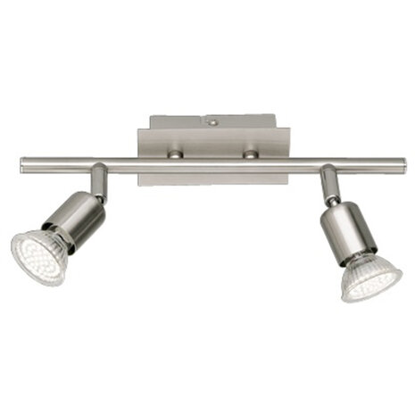 LED Plafondspot - Trion Nimo - GU10 Fitting - 6W - Warm Wit 3000K - 2-lichts - Rechthoek - Mat Nikkel - Aluminium LED Plafondspot - Trion Nimo - GU10 Fitting - 6W - Warm Wit 3000K - 2-lichts - Rechthoek - Mat Nikkel - Aluminium