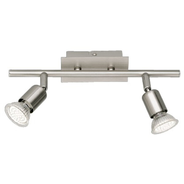 HLW LED LED Plafondspot - Trion Nimo - GU10 Fitting - 6W - Warm Wit 3000K - 2-lichts - Rechthoek - Mat Nikkel - Aluminium HLW LED LED Plafondspot - Trion Nimo - GU10 Fitting - 6W - Warm Wit 3000K - 2-lichts - Rechthoek - Mat Nikkel - Aluminium