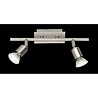 twee-lichts mat nikkel plafondspot met GU10 fitting en warm wit 3000K LED verlichting 6W 560 lumen