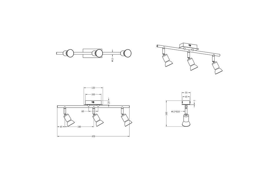 HLW LED LED Ceiling Spotlight - Trion Nimo - GU10 Fitting - 9W - Warm White 3000K - 3-light - Rectangle - Matte Nickel - Aluminum HLW LED LED Ceiling Spotlight - Trion Nimo - GU10 Fitting - 9W - Warm White 3000K - 3-light - Rectangle - Matte Nickel - Aluminum