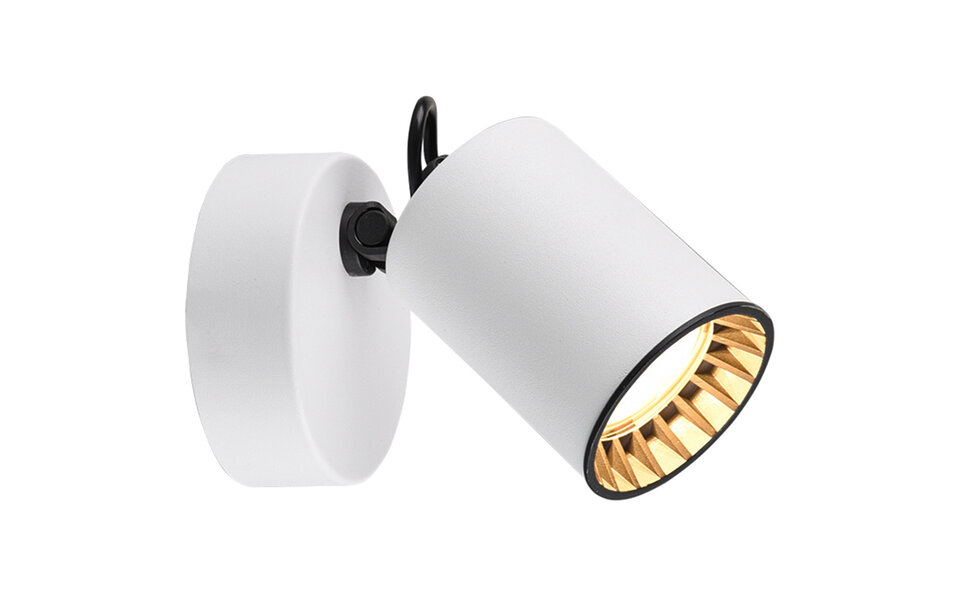 HLW LED LED Wall Spotlight - Trion Pirlo - GU10 Fitting - 1-light - Round - Matte White - Aluminum