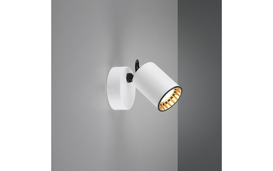 HLW LED LED Wandspot - Trion Pirlo - GU10 Fitting - 1-lichts - Rond - Mat Wit - Aluminium HLW LED LED Wandspot - Trion Pirlo - GU10 Fitting - 1-lichts - Rond - Mat Wit - Aluminium