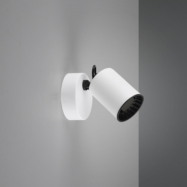 HLW LED LED Wall Spotlight - Trion Pirlo - GU10 Fitting - 1-light - Round - Matte White - Aluminum