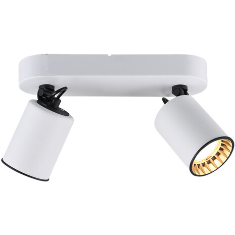 LED Plafondspot - Trion Pirlo - GU10 Fitting - 2-lichts - Rechthoek - Mat Wit - Aluminium LED Plafondspot - Trion Pirlo - GU10 Fitting - 2-lichts - Rechthoek - Mat Wit - Aluminium