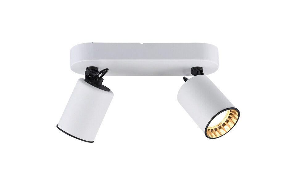 HLW LED LED Ceiling Spotlight - Trion Pirlo - GU10 Fitting - 2-light - Rectangular - Matte White - Aluminum