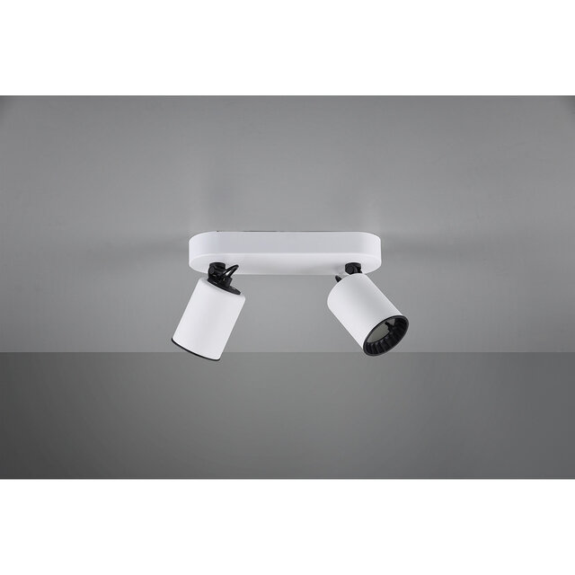 HLW LED LED Plafondspot - Trion Pirlo - GU10 Fitting - 2-lichts - Rechthoek - Mat Wit - Aluminium