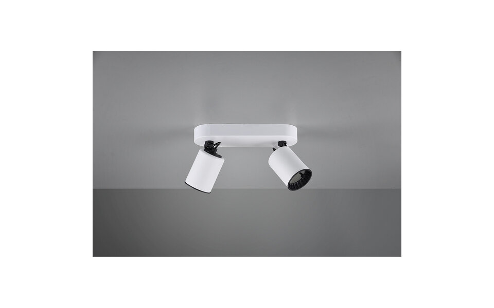 HLW LED LED Plafondspot - Trion Pirlo - GU10 Fitting - 2-lichts - Rechthoek - Mat Wit - Aluminium