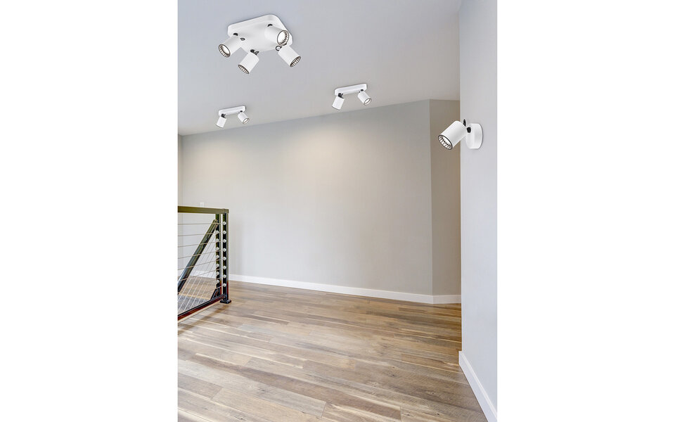 HLW LED LED Plafondspot - Trion Pirlo - GU10 Fitting - 2-lichts - Rechthoek - Mat Wit - Aluminium