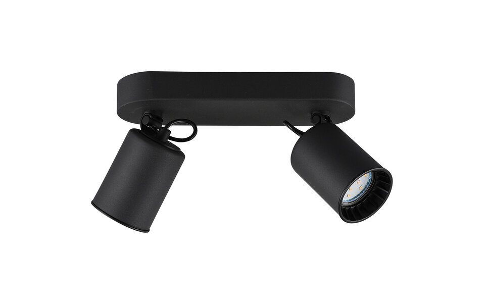 HLW LED LED Ceiling Spotlight - Trion Pirlo - GU10 Fitting - 2-light - Rectangular - Matte Black - Aluminum HLW LED LED Ceiling Spotlight - Trion Pirlo - GU10 Fitting - 2-light - Rectangular - Matte Black - Aluminum