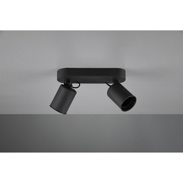 HLW LED LED Ceiling Spotlight - Trion Pirlo - GU10 Fitting - 2-light - Rectangular - Matte Black - Aluminum HLW LED LED Ceiling Spotlight - Trion Pirlo - GU10 Fitting - 2-light - Rectangular - Matte Black - Aluminum