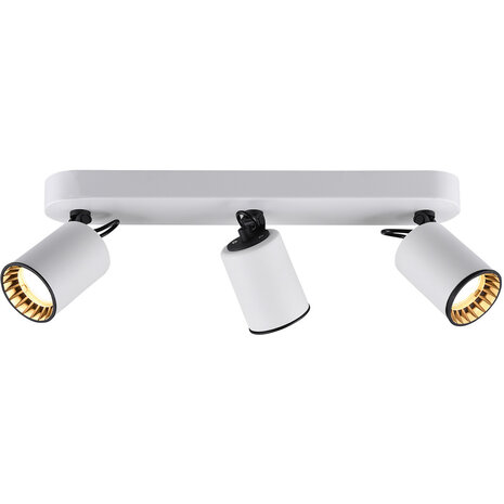 LED Plafondspot - Trion Pirlo - GU10 Fitting - 3-lichts - Rechthoek - Mat Wit - Aluminium LED Plafondspot - Trion Pirlo - GU10 Fitting - 3-lichts - Rechthoek - Mat Wit - Aluminium