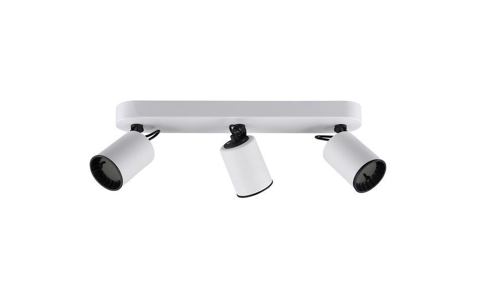 HLW LED LED Ceiling Spotlight - Trion Pirlo - GU10 Fitting - 3-light - Rectangular - Matt White - Aluminum