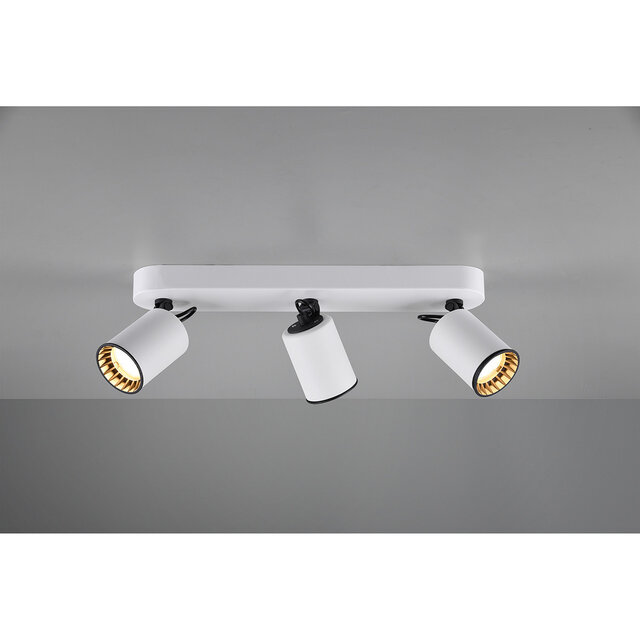 HLW LED LED Plafondspot - Trion Pirlo - GU10 Fitting - 3-lichts - Rechthoek - Mat Wit - Aluminium