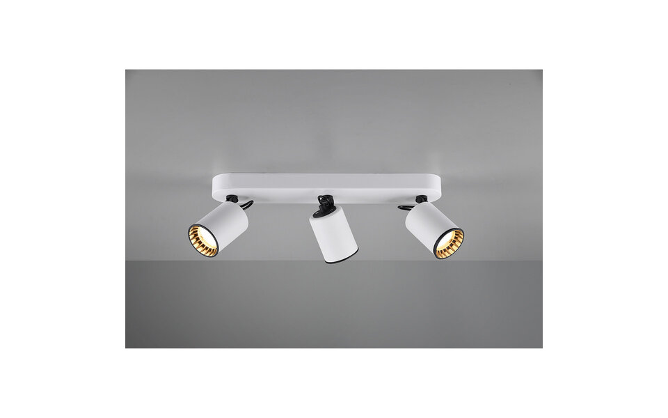 HLW LED LED Plafondspot - Trion Pirlo - GU10 Fitting - 3-lichts - Rechthoek - Mat Wit - Aluminium
