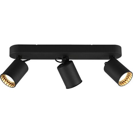 LED Plafondspot - Trion Pirlo - GU10 Fitting - 3-lichts - Rechthoek - Mat Zwart - Aluminium LED Plafondspot - Trion Pirlo - GU10 Fitting - 3-lichts - Rechthoek - Mat Zwart - Aluminium