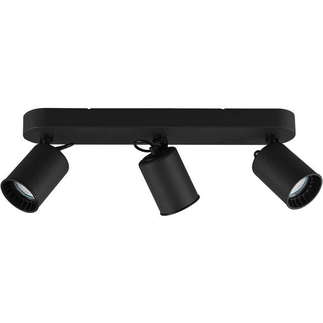 Mat zwarte Trion Pirlo LED plafondspot met 3 lichtpunten en GU10 fitting tot 35W