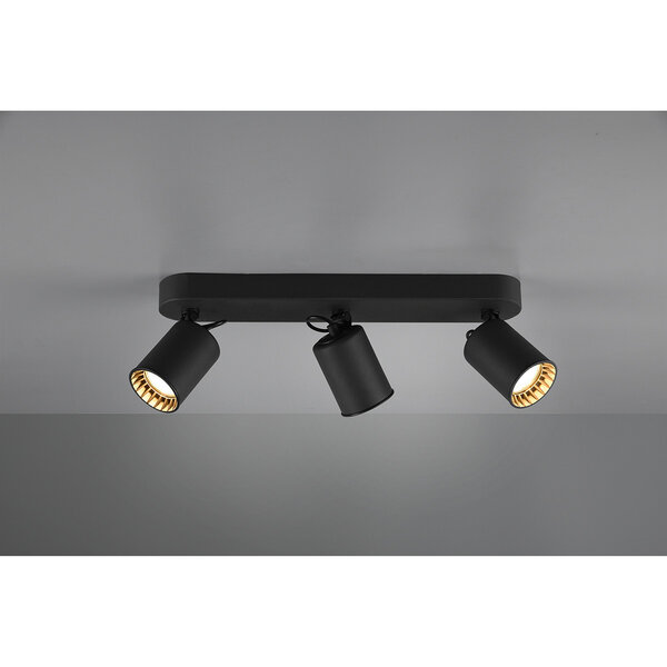 HLW LED LED Plafondspot - Trion Pirlo - GU10 Fitting - 3-lichts - Rechthoek - Mat Zwart - Aluminium HLW LED LED Plafondspot - Trion Pirlo - GU10 Fitting - 3-lichts - Rechthoek - Mat Zwart - Aluminium