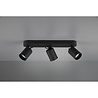 HLW LED LED Ceiling Spotlight - Trion Pirlo - GU10 Fitting - 3-light - Rectangular - Matte Black - Aluminum