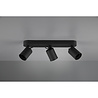 HLW LED LED Ceiling Spotlight - Trion Pirlo - GU10 Fitting - 3-light - Rectangular - Matte Black - Aluminum