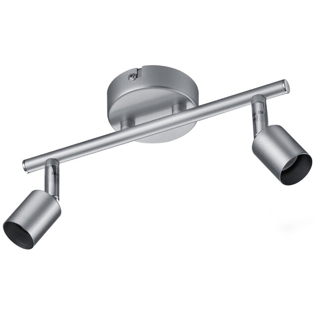 Trion Pamo LED plafondspot 2-lichts GU10 titaan Binnenverlichting