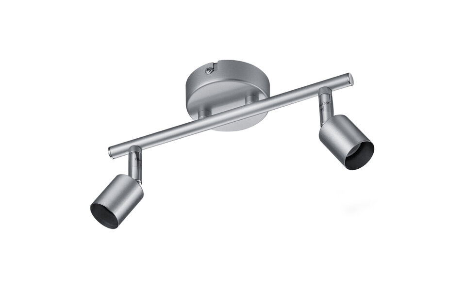 HLW LED LED Plafondspot - Trion Pamo - GU10 Fitting - 2-lichts - Rond - Mat Titaan - Aluminium