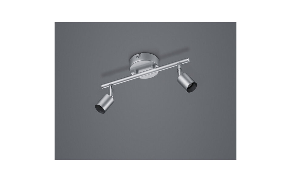 HLW LED LED Ceiling Spotlight - Trion Pamo - GU10 Fitting - 2-light - Round - Matte Titanium - Aluminum