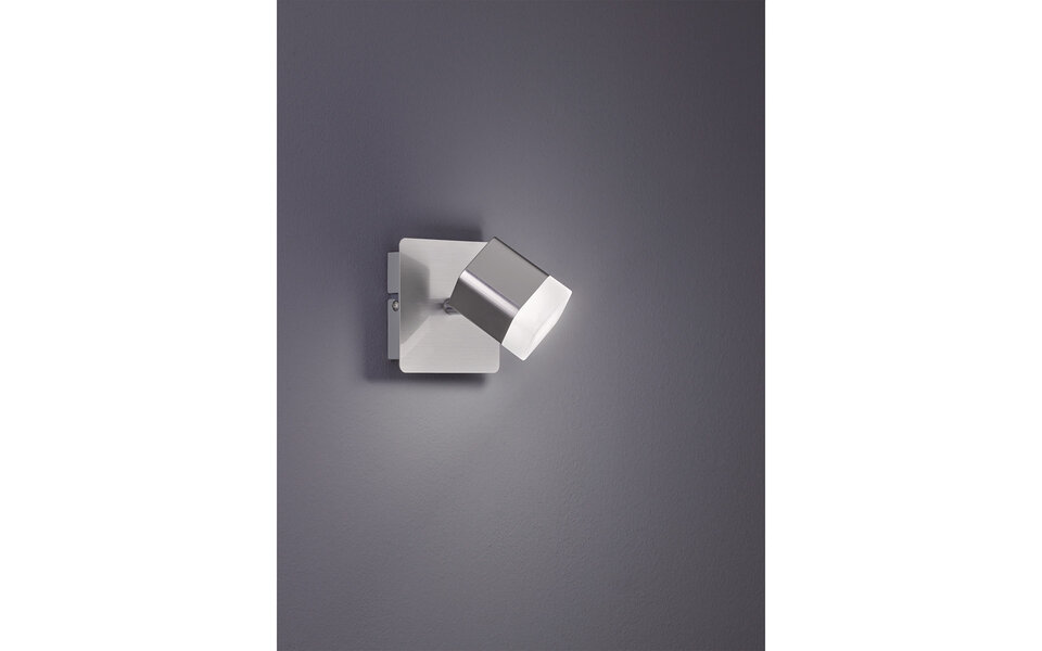 HLW LED LED Wandspot - Wandverlichting - Trion Ribon - 4W - Warm Wit 3000K - 1-lichts - Rond - Mat Nikkel - Aluminium