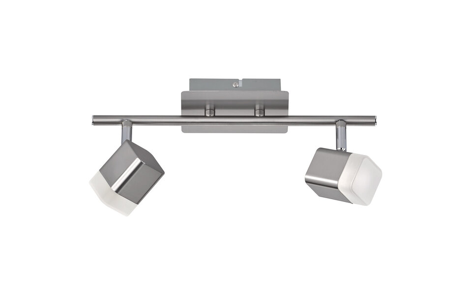 HLW LED LED Ceiling Spotlight - Trion Ribon - 8W - Warm White 3000K - 2-light - Rectangular - Matte Nickel - Aluminum