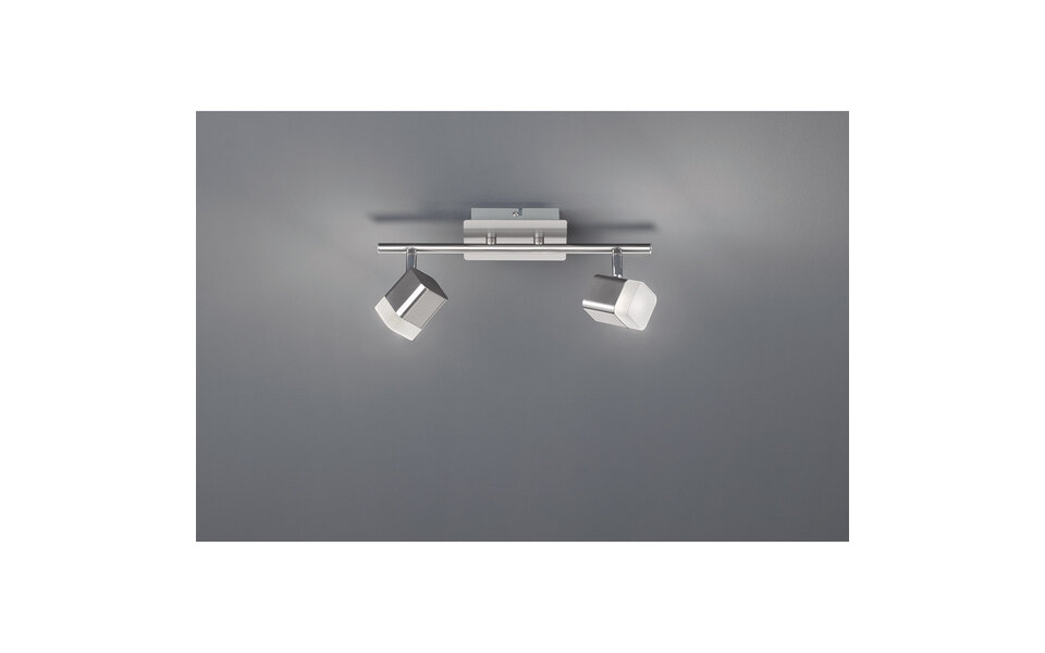 HLW LED LED Ceiling Spotlight - Trion Ribon - 8W - Warm White 3000K - 2-light - Rectangular - Matte Nickel - Aluminum