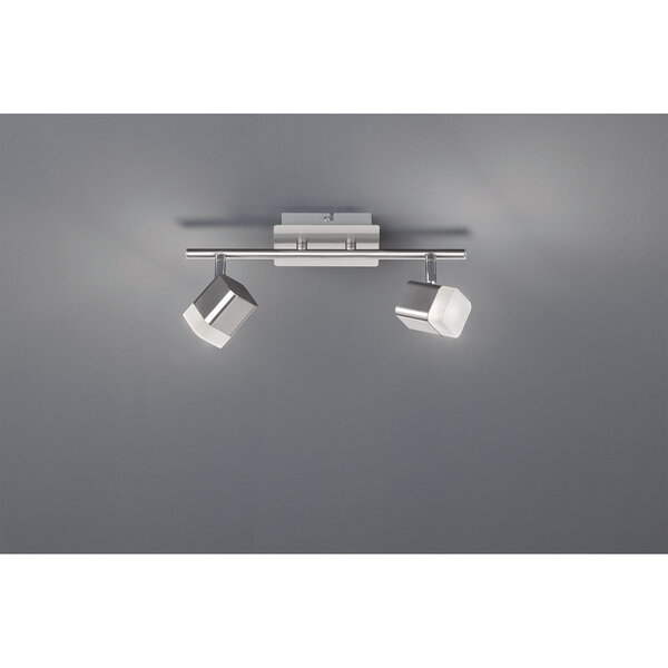 HLW LED LED Plafondspot - Trion Ribon - 8W - Warm Wit 3000K - 2-lichts - Rechthoek - Mat Nikkel - Aluminium HLW LED LED Plafondspot - Trion Ribon - 8W - Warm Wit 3000K - 2-lichts - Rechthoek - Mat Nikkel - Aluminium