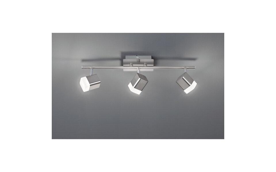HLW LED LED Plafondspot - Trion Ribon - 12W - Warm Wit 3000K - 3-lichts - Rechthoek - Mat Nikkel - Aluminium HLW LED LED Plafondspot - Trion Ribon - 12W - Warm Wit 3000K - 3-lichts - Rechthoek - Mat Nikkel - Aluminium