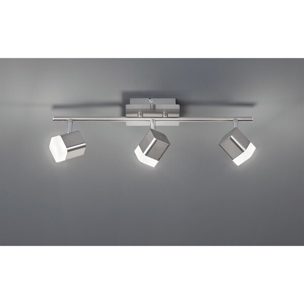 HLW LED LED Plafondspot - Trion Ribon - 12W - Warm Wit 3000K - 3-lichts - Rechthoek - Mat Nikkel - Aluminium HLW LED LED Plafondspot - Trion Ribon - 12W - Warm Wit 3000K - 3-lichts - Rechthoek - Mat Nikkel - Aluminium