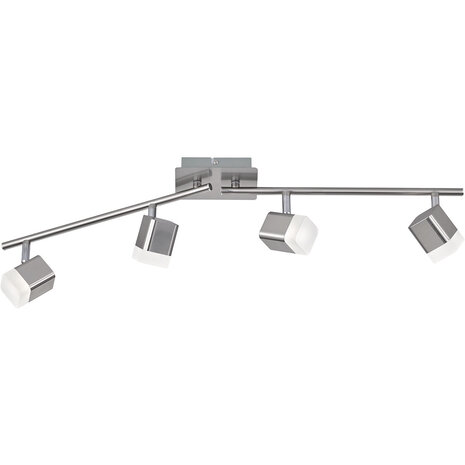 LED Plafondspot - Trion Ribon - 16W - Warm Wit 3000K - 4-lichts - Rechthoek - Mat Nikkel - Aluminium LED Plafondspot - Trion Ribon - 16W - Warm Wit 3000K - 4-lichts - Rechthoek - Mat Nikkel - Aluminium