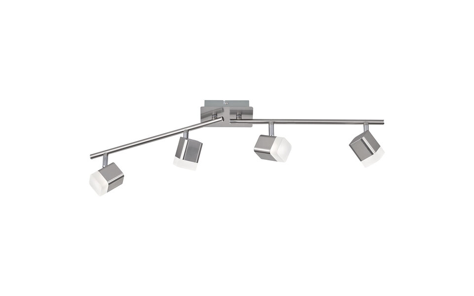 HLW LED LED Plafondspot - Trion Ribon - 16W - Warm Wit 3000K - 4-lichts - Rechthoek - Mat Nikkel - Aluminium HLW LED LED Plafondspot - Trion Ribon - 16W - Warm Wit 3000K - 4-lichts - Rechthoek - Mat Nikkel - Aluminium