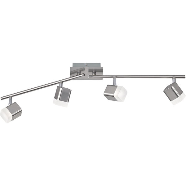 HLW LED LED Plafondspot - Trion Ribon - 16W - Warm Wit 3000K - 4-lichts - Rechthoek - Mat Nikkel - Aluminium HLW LED LED Plafondspot - Trion Ribon - 16W - Warm Wit 3000K - 4-lichts - Rechthoek - Mat Nikkel - Aluminium