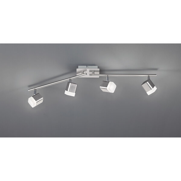 HLW LED LED Plafondspot - Trion Ribon - 16W - Warm Wit 3000K - 4-lichts - Rechthoek - Mat Nikkel - Aluminium HLW LED LED Plafondspot - Trion Ribon - 16W - Warm Wit 3000K - 4-lichts - Rechthoek - Mat Nikkel - Aluminium