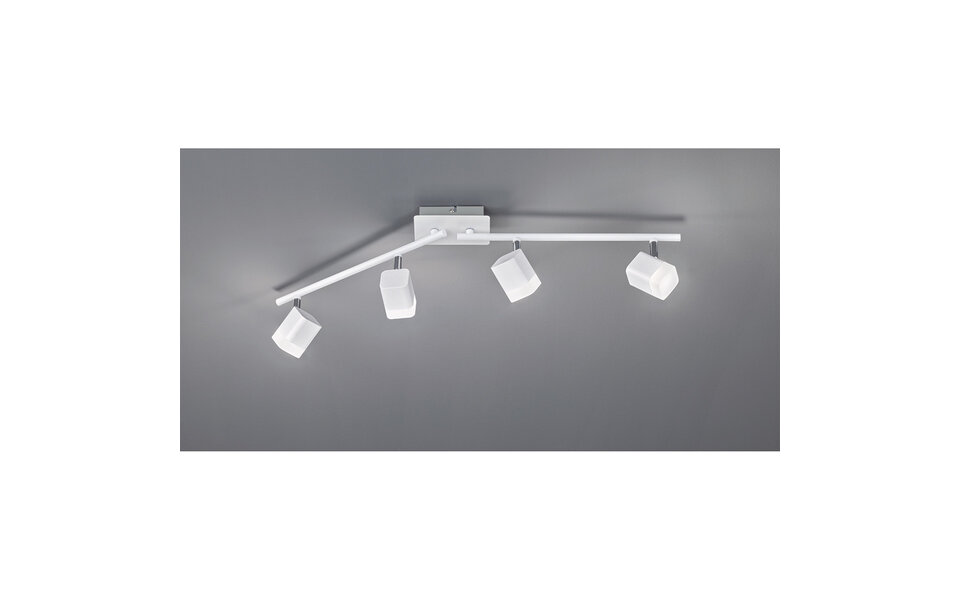 HLW LED LED Plafondspot - Trion Ribon - 16W - Warm Wit 3000K - 4-lichts - Rechthoek - Mat Wit - Aluminium HLW LED LED Plafondspot - Trion Ribon - 16W - Warm Wit 3000K - 4-lichts - Rechthoek - Mat Wit - Aluminium