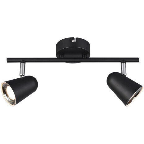 LED Plafondspot - Trion Toluno - 6W - Warm Wit 3000K - 2-lichts - Rechthoek - Mat Zwart - Kunststof LED Plafondspot - Trion Toluno - 6W - Warm Wit 3000K - 2-lichts - Rechthoek - Mat Zwart - Kunststof