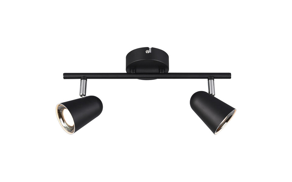 HLW LED LED Plafondspot - Trion Toluno - 6W - Warm Wit 3000K - 2-lichts - Rechthoek - Mat Zwart - Kunststof HLW LED LED Plafondspot - Trion Toluno - 6W - Warm Wit 3000K - 2-lichts - Rechthoek - Mat Zwart - Kunststof