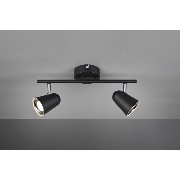 HLW LED LED Plafondspot - Trion Toluno - 6W - Warm Wit 3000K - 2-lichts - Rechthoek - Mat Zwart - Kunststof HLW LED LED Plafondspot - Trion Toluno - 6W - Warm Wit 3000K - 2-lichts - Rechthoek - Mat Zwart - Kunststof