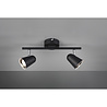 HLW LED LED Ceiling Spotlight - Trion Toluno - 6W - Warm White 3000K - 2-light - Rectangular - Matte Black - Plastic