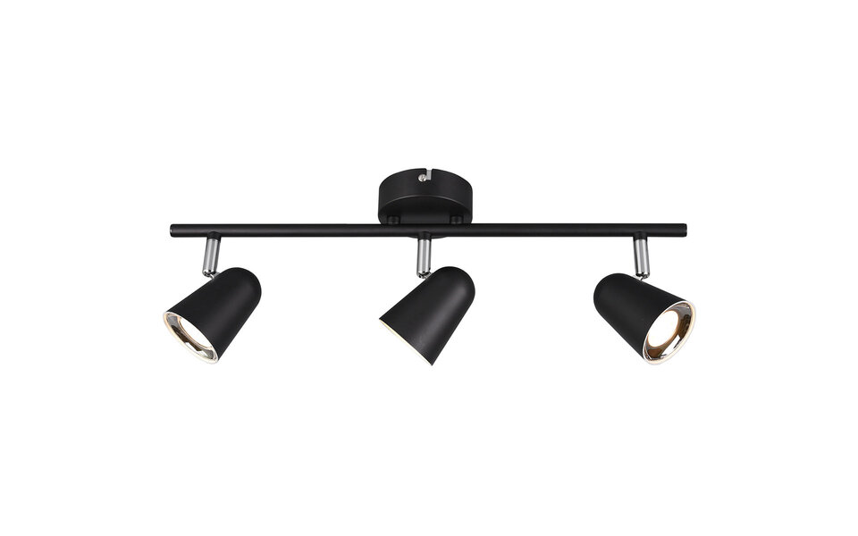 HLW LED LED Plafondspot - Trion Toluno - 9W - Warm Wit 3000K - 3-lichts - Rechthoek - Mat Zwart - Kunststof HLW LED LED Plafondspot - Trion Toluno - 9W - Warm Wit 3000K - 3-lichts - Rechthoek - Mat Zwart - Kunststof